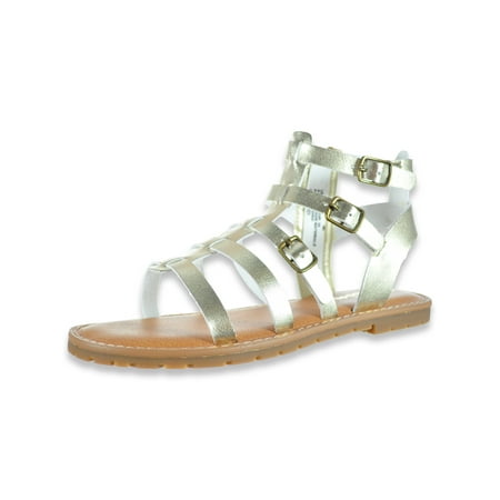 

Nina Girls Gladiator Zip Sandals - platinum 2 youth