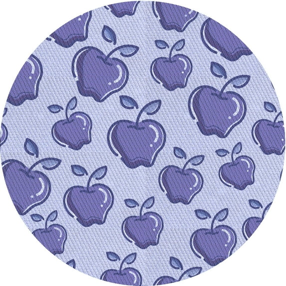 Ahgly Company Indoor Round Patterned Periwinkle Purple Area Rugs, 5' Round