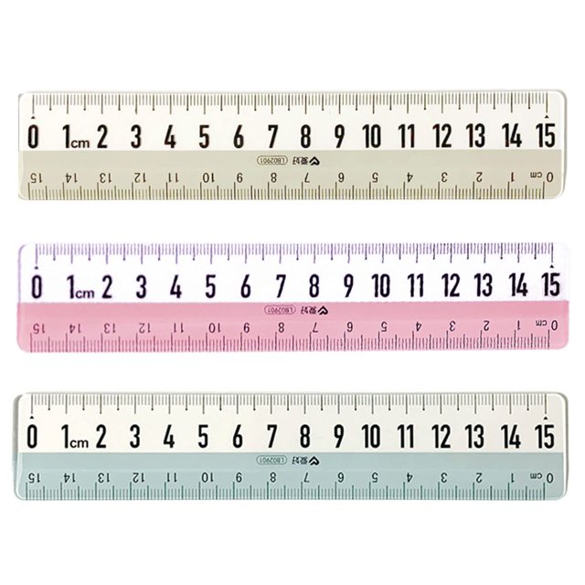 3 piezas de regla recta transparente de 6 pulgadas, reglas de plástico de 15 cm, regla de medición de dibujo irrompible, herramienta para papelería de estudiantes (color aleatorio)