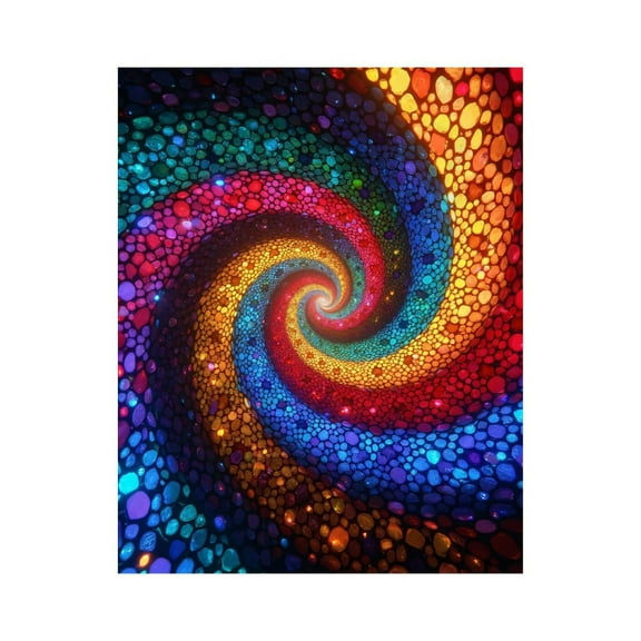 Paint by Numbers Kit for Adults, Colorful Spiral Mosaic Art Paint by Numbers, Easy Paint by Numbers Kit for Adults Beginner, DIY Adult Paint by Number Kits on Canvas, Home Decor
