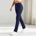 thumbnail image 4 of Risckoth Women's Yoga Pants Mid Waist Side Pockets Slim Fit Stretch Sport Leggings S-2XL, Navy, 4 of 8