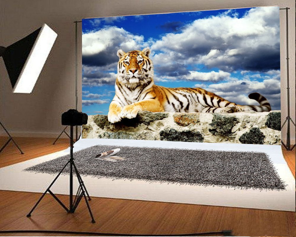 Tiger Background EARVO 7x5ft Jungle Safari Sunshine Photography Backdrop Room Decoration Polyester Backdrop Studio Video Props EADS357