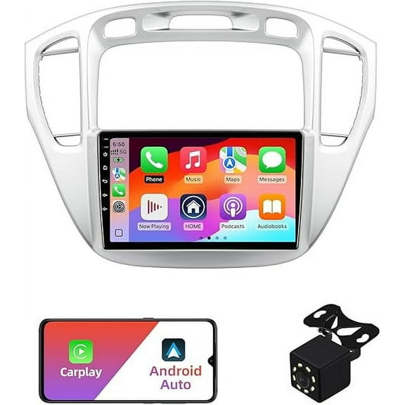 2 32G Android 12 Double Din Car Stereo for Toyota Highlander 2000-2007 with 9 Inch Touchscreen Radio Built-in Wireless Carplay/Android Auto/GPS/Bluetooth/FM/AUX-in/SWC/Backup Camera
