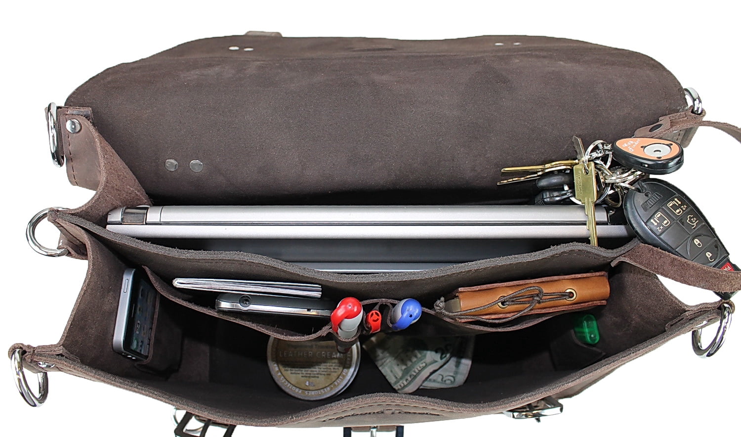 Vagarant Traveler Classic 16" Large Leather Briefcase Laptop Bag L09.DB