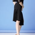 thumbnail image 4 of Asymmetric Hem Slit Salsa Tango Cha Cha Latin Dancing Party Skirts Clothes Wear Black, 4 of 6