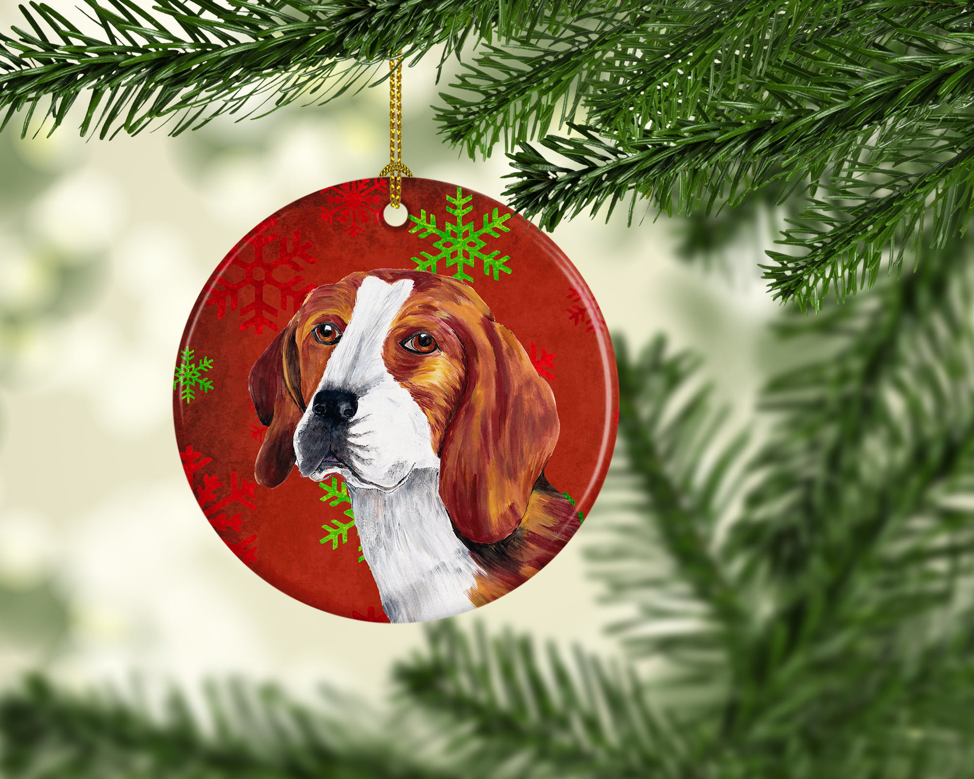 Three's Company The Regal Beagle Snowflake lit Holiday Christmas Tree Ornament 