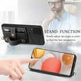 thumbnail image 3 of Phone Case for Samsung Galaxy A42 5G Wallet Cover with Tempered Glass Screen Protector and Lanyard Wrist Strap Slim Stand Card Holder Slot Leather Cell A 42 G5 42A S42 4G 2021 Women Men Black, 3 of 14