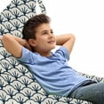 thumbnail image 1 of Geometric Lounger Chair Bag, Abstract Monochrome Cloud Motif Pattern Japanese Civilization Influences, High Capacity Storage with Handle Container, Lounger Size, Dark Blue Cream, by Ambesonne, 1 of 5