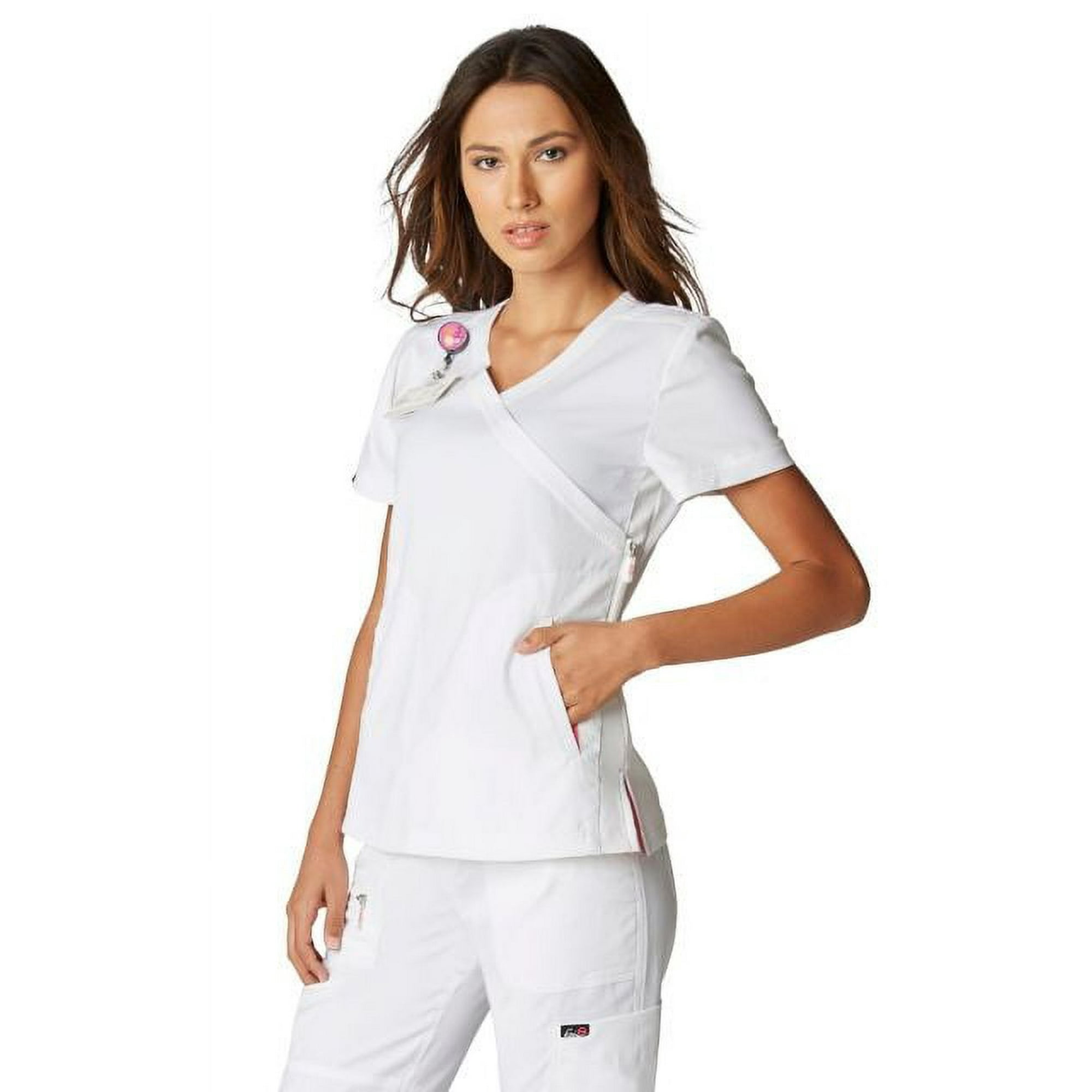 Koi Lite Womens Philosophy 316 Side per Scrub Top-White-Medium