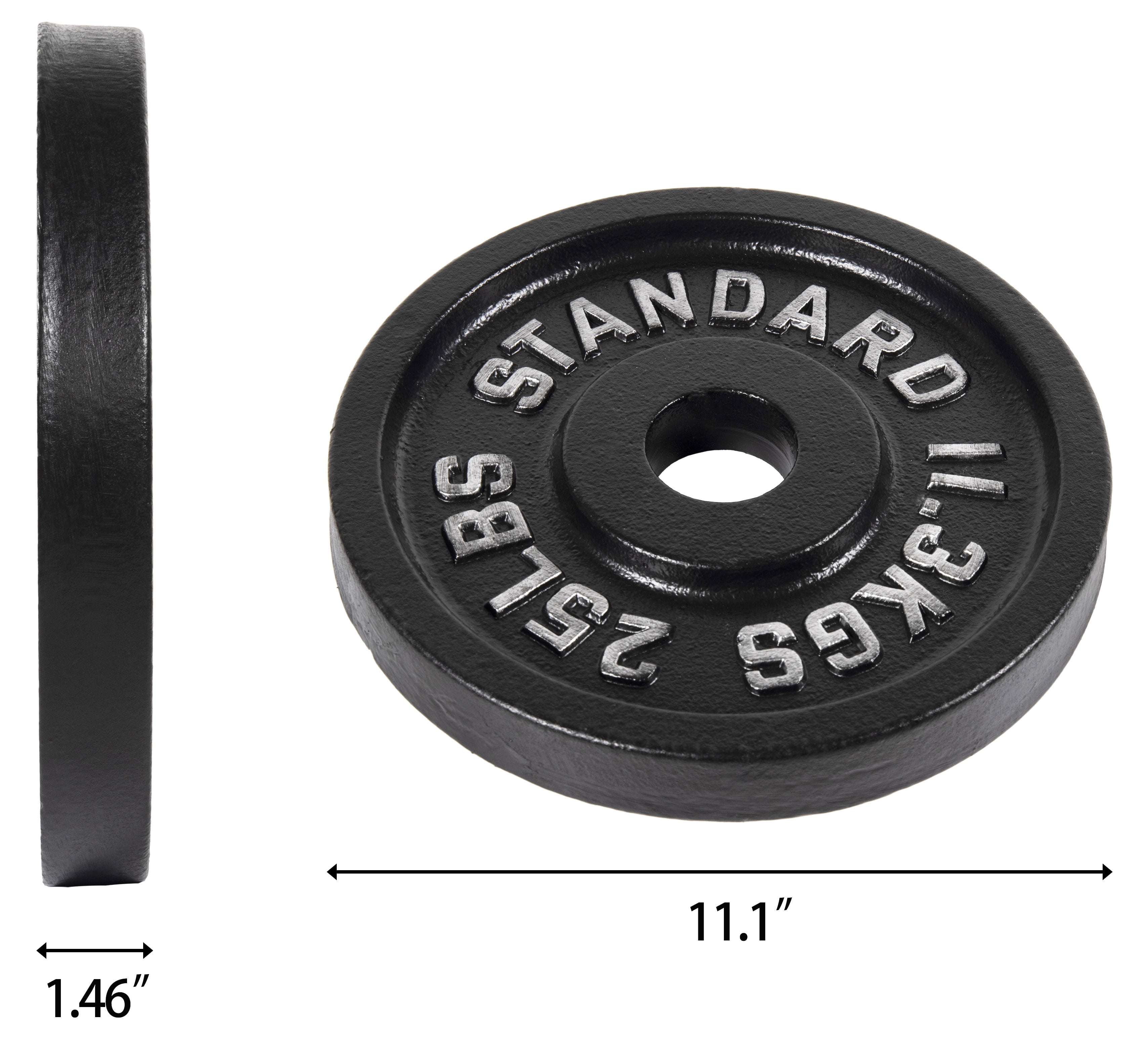 Gianna 2-Inch Olympic Cast Iron Weight Plate for Strength Training & Powerlifting, Durable Gym Weights, 25LBS, 2-Pack