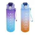 thumbnail image 1 of 900ml Sports water Bottle High Temperature Resistant Graduated Straw Cup Rainbow Frosted Progressive Color Water Cup Plastic Cup, 1 of 7