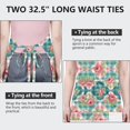 thumbnail image 6 of Pioneer Flower Floral Print Pattern Apron for Women and Men, Cotton Linen Waterproof with Pockets, Adjustable, 33x27 Inch for Kitchen, Gardening, BBQ, Salon, 6 of 6