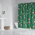 thumbnail image 2 of Green Christmas Santa and Icon Pattern Shower Curtain 72"x84" ,Bathroom Decorative Shower Curtains Set with 12 Hooks,Modern Waterproof Washable Shower Curtain, 2 of 6