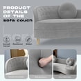 thumbnail image 6 of Magic Home Velvet Sofa Couch for Living Room, 99 Inch Modern Contemporary Tufted Curved Sofa Couch-Gray, 6 of 10