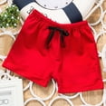 thumbnail image 4 of KPOPLK Toddler Boy Shorts Kids Cotton Shorts Casual Elastic Waist with Drawstring Clothes for Summer 1-12Years Size 5-6 Years,Red, 4 of 5