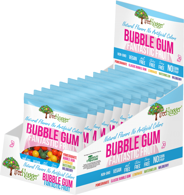 Pack of 12, Tree Hugger Fantastic Fruit Bubble Gum, 2 oz