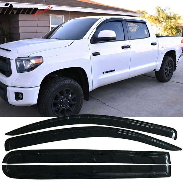 Compatible with 0718 Toyota Tundra Crewmax Cab Acrylic Window Visors 4Pc Set