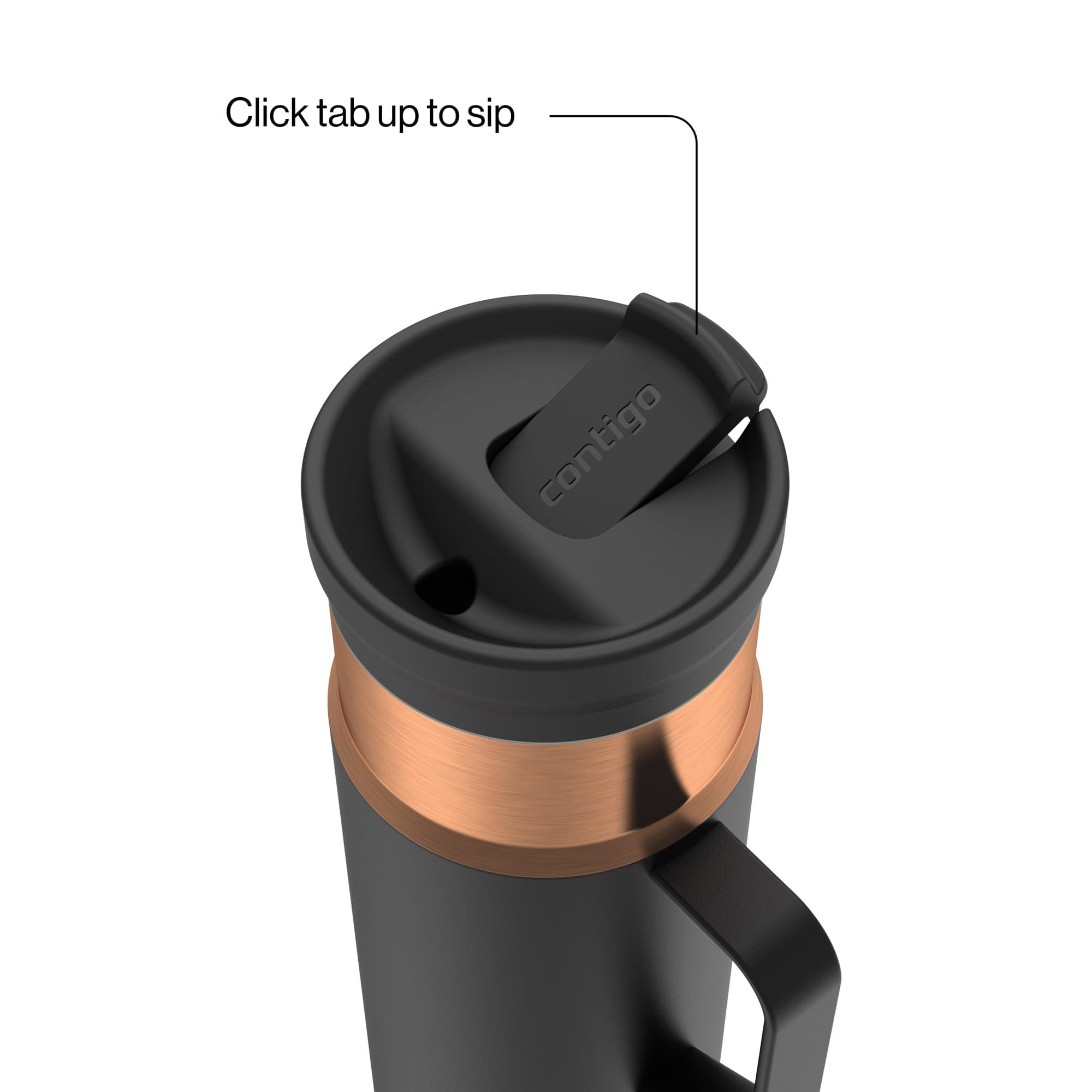 Contigo 20oz SnapSeal Insulated Stainless Steel Tumbler, Licorice Black/Bronze