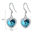 thumbnail image 2 of Vogem Silver Heart Drop Earrings for Women Blue Cubic Zirconia Stone Dangle Earrings Personality and Trendy Jewellerya, 2 of 6