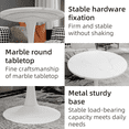 thumbnail image 6 of Tcbosik Dining Table, Small Round Kitchen Table for 2 Person, Farmhouse Coffee Table with Faux Marble Top and Metal Pedestal Base for Living Room, White, 6 of 8
