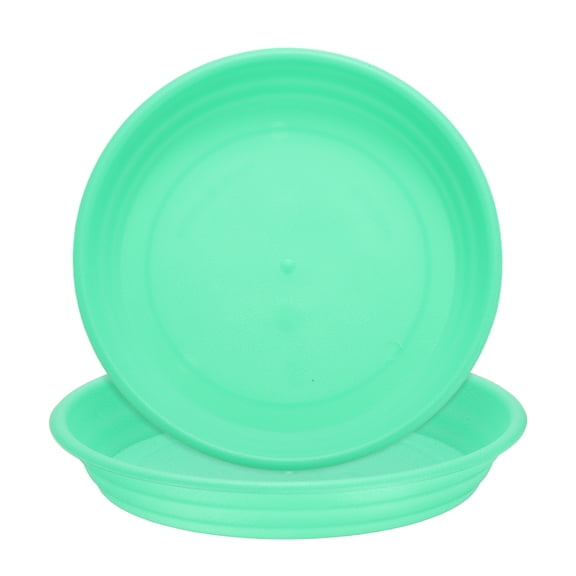Uxcell 2pcs Plastic Plant Saucer 5.2" Round Drip Tray Flower Pot Saucer, Green