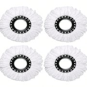4 Pack Spin Mop Replacement Head, Microfiber Mop Head Refills Round Shape For Universal Spin Mop System Perfect For Home Cleaning