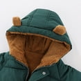thumbnail image 3 of GYRATEDREAM Kids Winter Jacket Boys Girls Warm Winter Snowsuit Jacket Outerwear Clothes Zipper Thick Fleece Removable Hooded Snow Coat for 1-2Y Green, 3 of 9