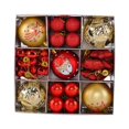 thumbnail image 4 of Juego de 35 bolas navideñas con forma de estrella y lazo para fiestas, ideal para el árbol de Navidad. Rojo y dorado, 4 of 9
