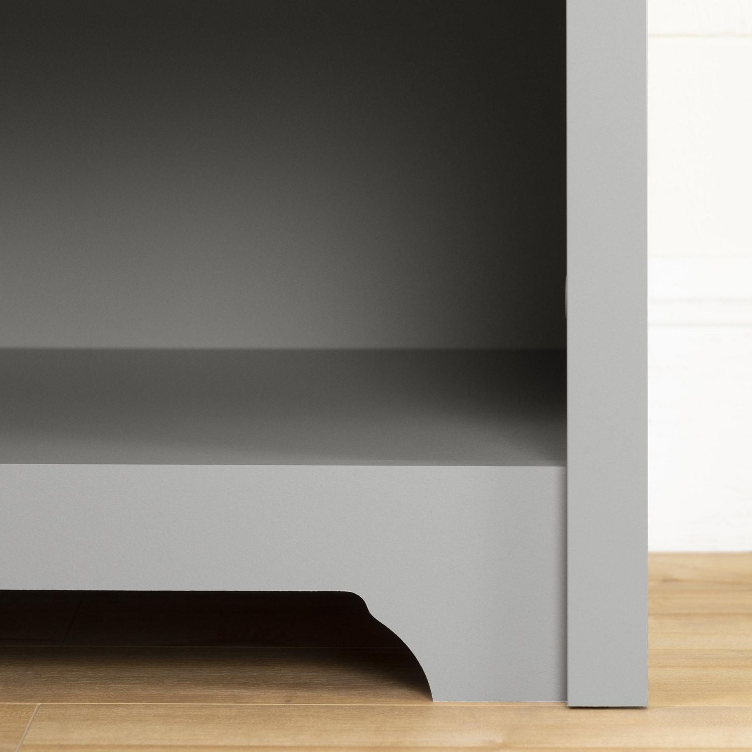 South Shore Vito 1-Drawer Nightstand - End Table with Storage for Adult, in Soft Gray