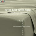 thumbnail image 4 of Pure Giza Cotton Split Head King Size Bed Sheets Set- 300-TC Bedding – 34-Inch Split Head Bed, 20" Inch Deep Pocket 300TC - Sage, 4 of 7
