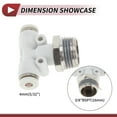 thumbnail image 4 of Unique Bargains Push to Connect Air Fittings 5/32" T Type Air Line Quick Joint Plastic Metal 3/8"BSPT 10 Pcs White Silver Tone, 4 of 7