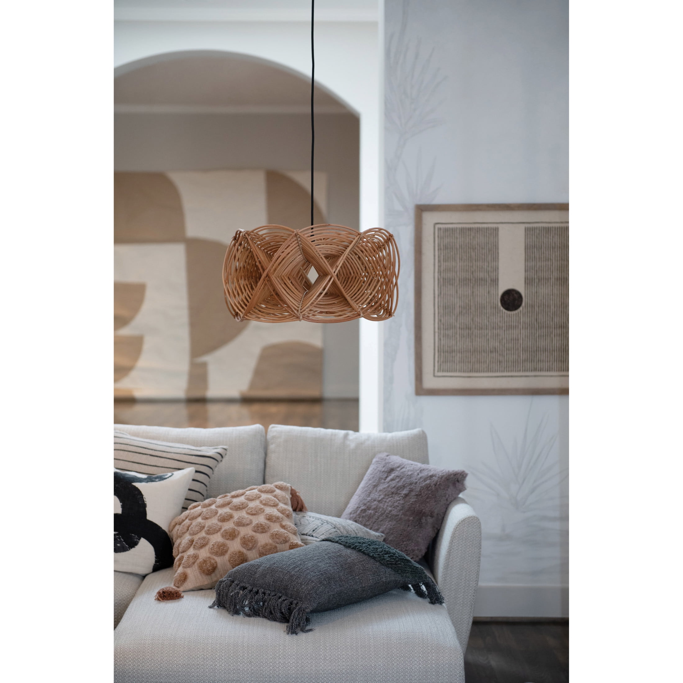 Bloomingville Bloomingville Modern Woven Rattan Ceiling Light, Natural