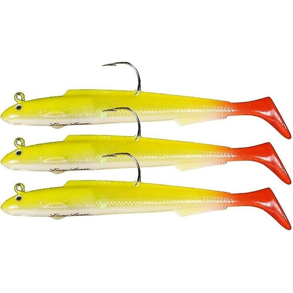 Fishing Lures, Soft Plastic Fishing Eels For Bass Fishing, Artificial Bait, Fishing Tackle For Saltwater & Freshwater 3pcs, 30g And 15cm (yellow) (3pc