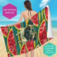 thumbnail image 4 of BCIIG Watermelon Beach Towel Oversized Microfiber Beach Towel for Kids Girls Women Quick Dry and Sand Free Red Towel Swim Bath Pool Funny Pug Dog in Sunglasses Eat Watermelon 27.5x55in, 4 of 7