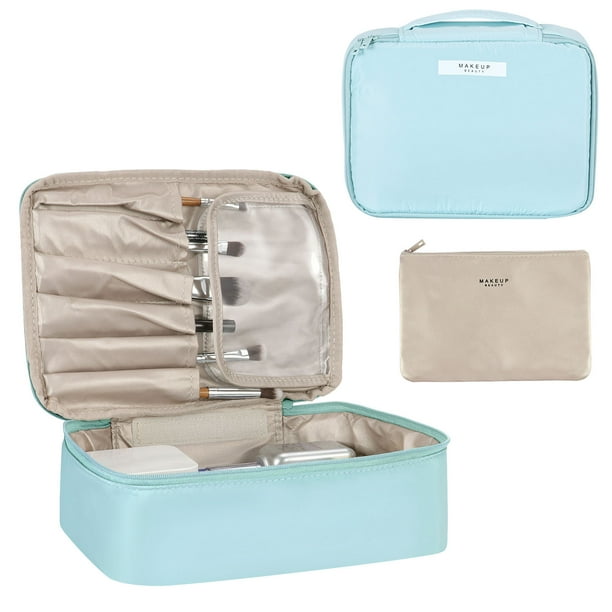HAWEE Travel Makeup Train Case Cosmetic Bag Organizer Portable Storage Bag for Cosmetics Makeup