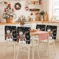 thumbnail image 2 of Christmas Snowman Chair Covers Set of 8 Winter Xmas Box Bird Snowflakes Black Chair Back Covers Stretch Removable Washable Slipcovers Protector for Dining Room Kitchen Party Decor, 2 of 5