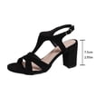 thumbnail image 7 of Rokment Black High Heels Dressy Sandals for Women Ladies 2026 Summer Fashion Casual Suede Open Pointed Toe Chunky Block Heeled Ankle Strap Strappy Dress Sandals B Size 6.5, 7 of 7