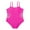 Rose Red, variant on 7-14T Girls Summer One Piece Swimsuits Adjustable Spaghetti Strap Swimwear Floral Hollow-out Bathing Suit, Size 7-14 Years