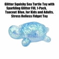 thumbnail image 2 of Glitter Squishy Sea Turtle Toy with Sparkling Glitter Fill, 1-Pack, Translucent Blue, for Kids and Adults, Relaxation Squeeze Toy, 2 of 3