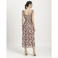 thumbnail image 3 of Moomaya Womens Printed A-Line Long Dress, Ruffled Square Neck Maxi Dress, 3 of 8