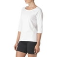 thumbnail image 2 of Hanes 00090563950959 T-Shirt à Manches Raglan en Coton Extensible pour Femmes, Blanc - 2TG, 2 of 2