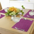 thumbnail image 4 of Ambesonne Hot Pink Place Mats Set of 4, Windmill Seem Flowers, Standard Size, Hot Pink Green and Blue, 4 of 6
