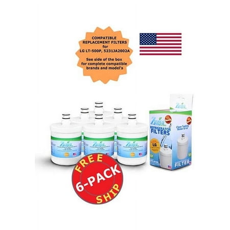 ZUMA Brand , Water and Ice Filter , Model # OPFL-RF300 , Compatible with LG® 5231JA2002A - 6 Pack - Made in U.S.A.