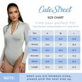 thumbnail image 4 of CuteStreet Women's Neck Zipper Design Bodysuit Long Sleeve Bodysuit Fleece Fabric Slim Fit Stretch Solid Bodysuit, 4 of 6