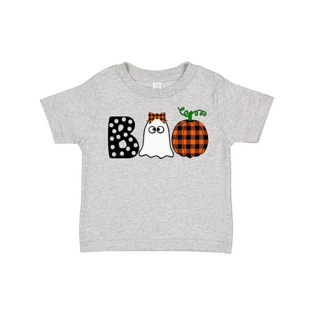 

Inktastic Boo Halloween Ghost and Plaid Pumpkin Gift Toddler Boy or Toddler Girl T-Shirt