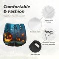 thumbnail image 6 of Picia Spooky Halloween Pattern Women's 2 in 1 Athletic Running Shorts High Waisted Workout Casual Gym Sweat Shorts with Comfy Liner Zipper Pockets-Small, 6 of 9