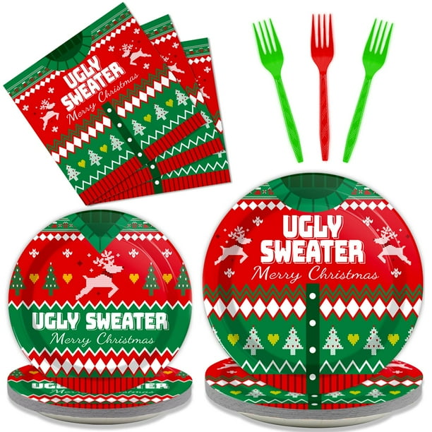 Set de suéteres navideños feos Gisgfim, 96 unidades, de Party Supplis