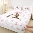 thumbnail image 4 of Erosebridal Coquette Bow King Sheet Set,Letter A Leopard Print,4-Piece, 4 of 6