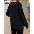 thumbnail image 3 of Weardear Womens Fall Fashion Long Sleeve Shirts Fall Tops Pleated Shirts Casual Loose Dressy Basic Trendy Clothes 2024, 3 of 5