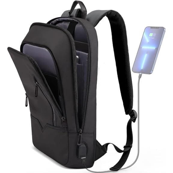 HEROIC KNIGHT 17.3 Inch Laptop Backpack with USB Charging Port, Water-Resistant Business Travel Backpack for Men & Women